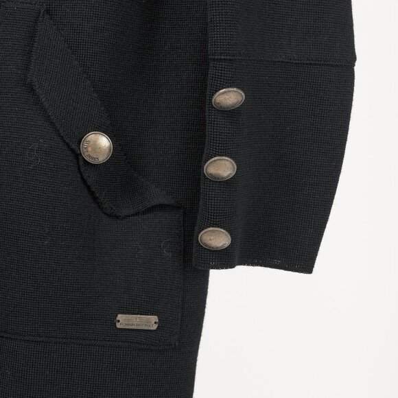 Saint James Black Wool Collared Cardigan - Picture 6 of 12